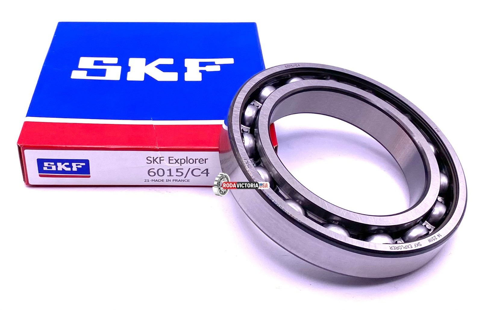 SKF 6015 C4 Deep Groove Ball Bearing, Open Type, No Seals 75x115x20 mm