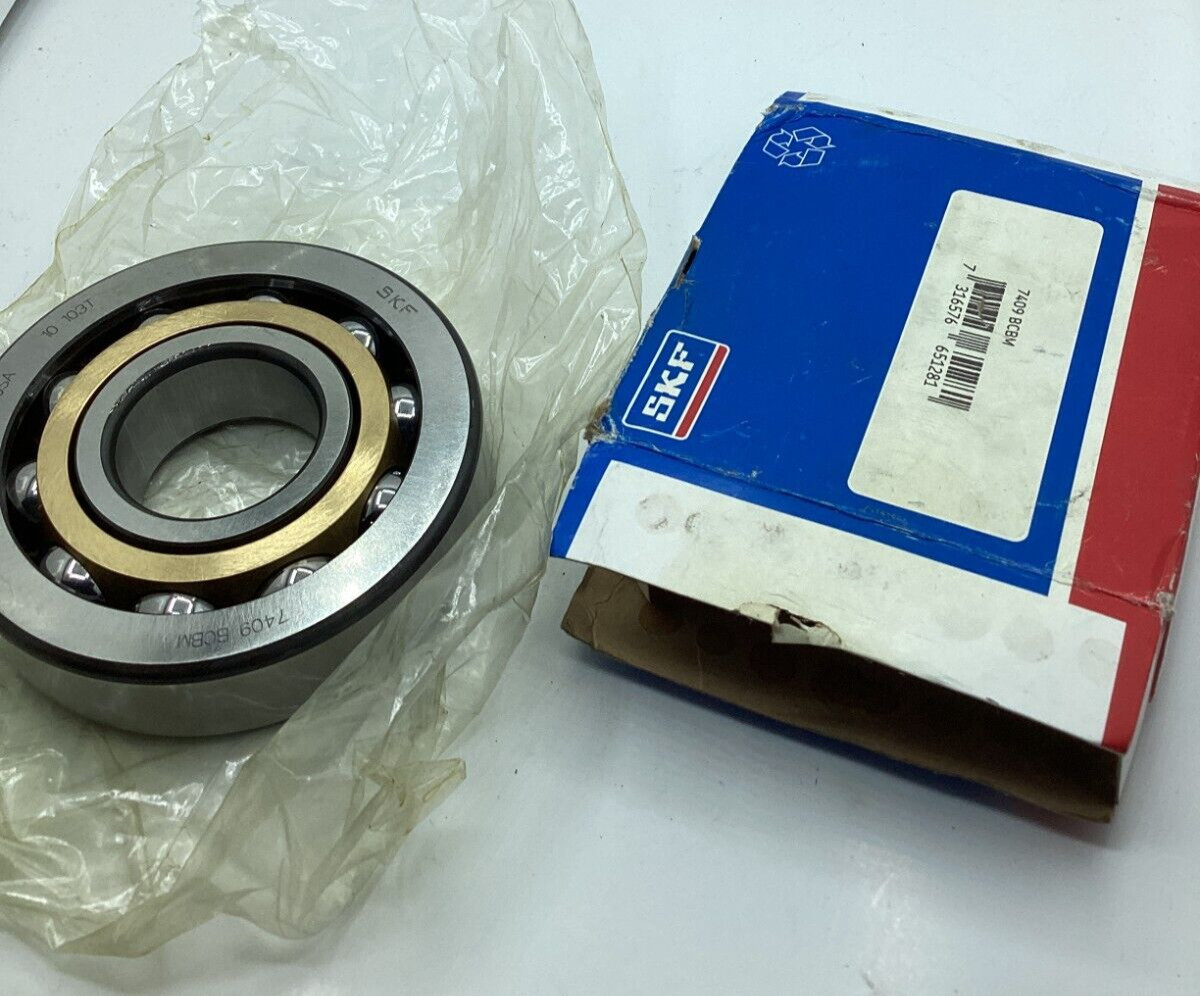 SKF Genuine 7409 BCBM Single Row Angular Contact Ball Bearing Machined Brass