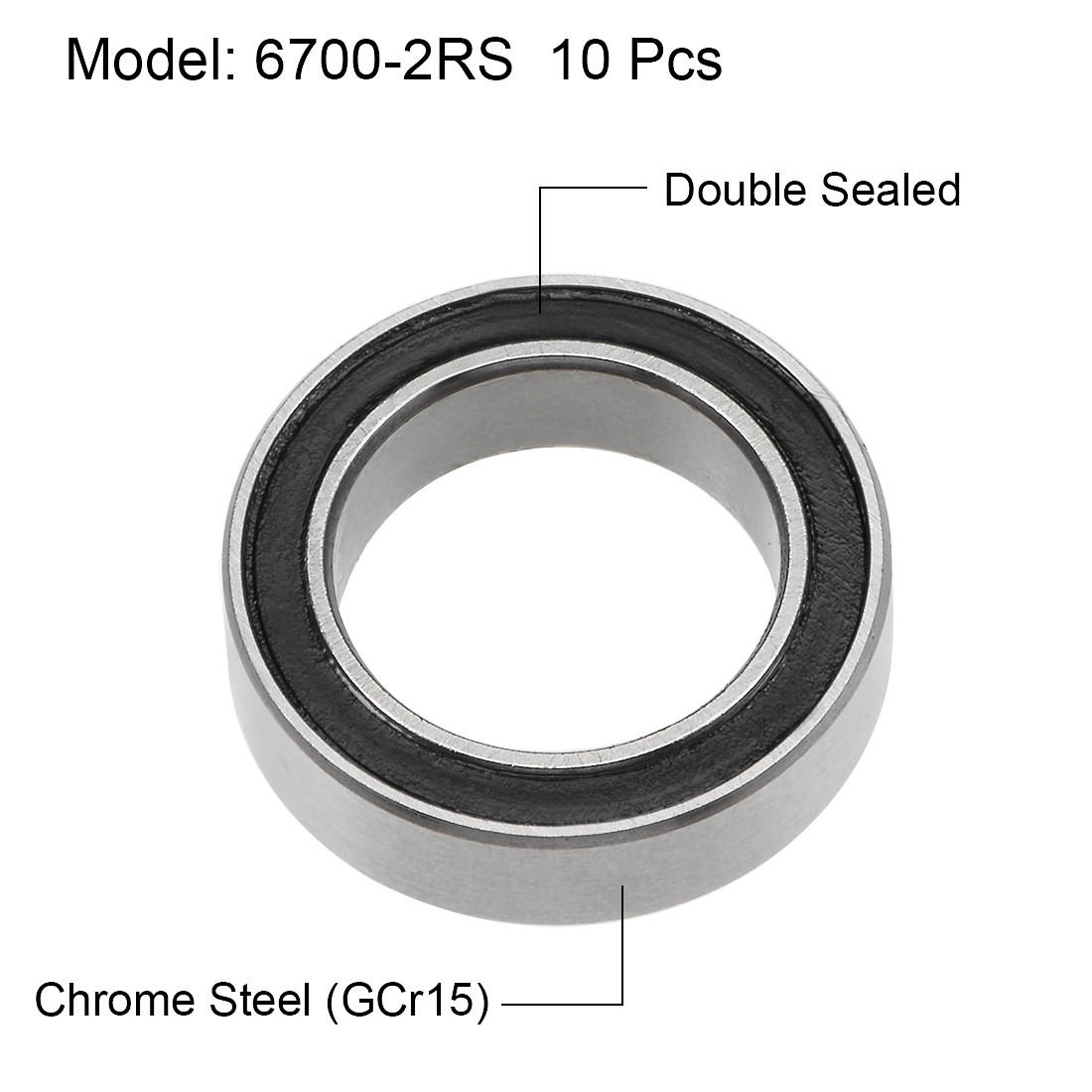 10pcs 6700-2RS Deep Groove Ball Bearings Z2 10x15x4mm Double Sealed Chrome Steel
