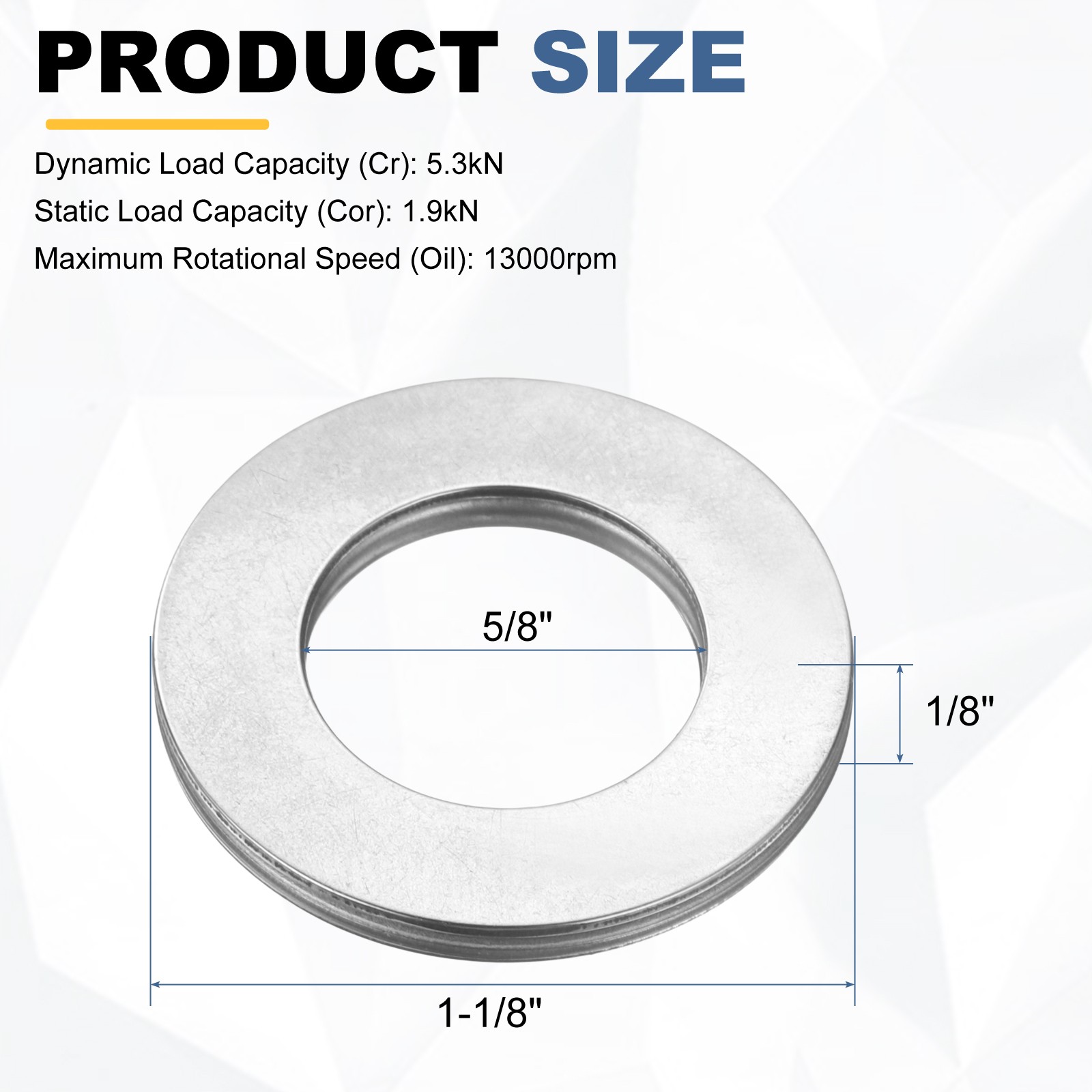 10pcs NTA1018 Needle Roller Thrust Bearings with Washers 5/8″x1-1/8″x1/8″