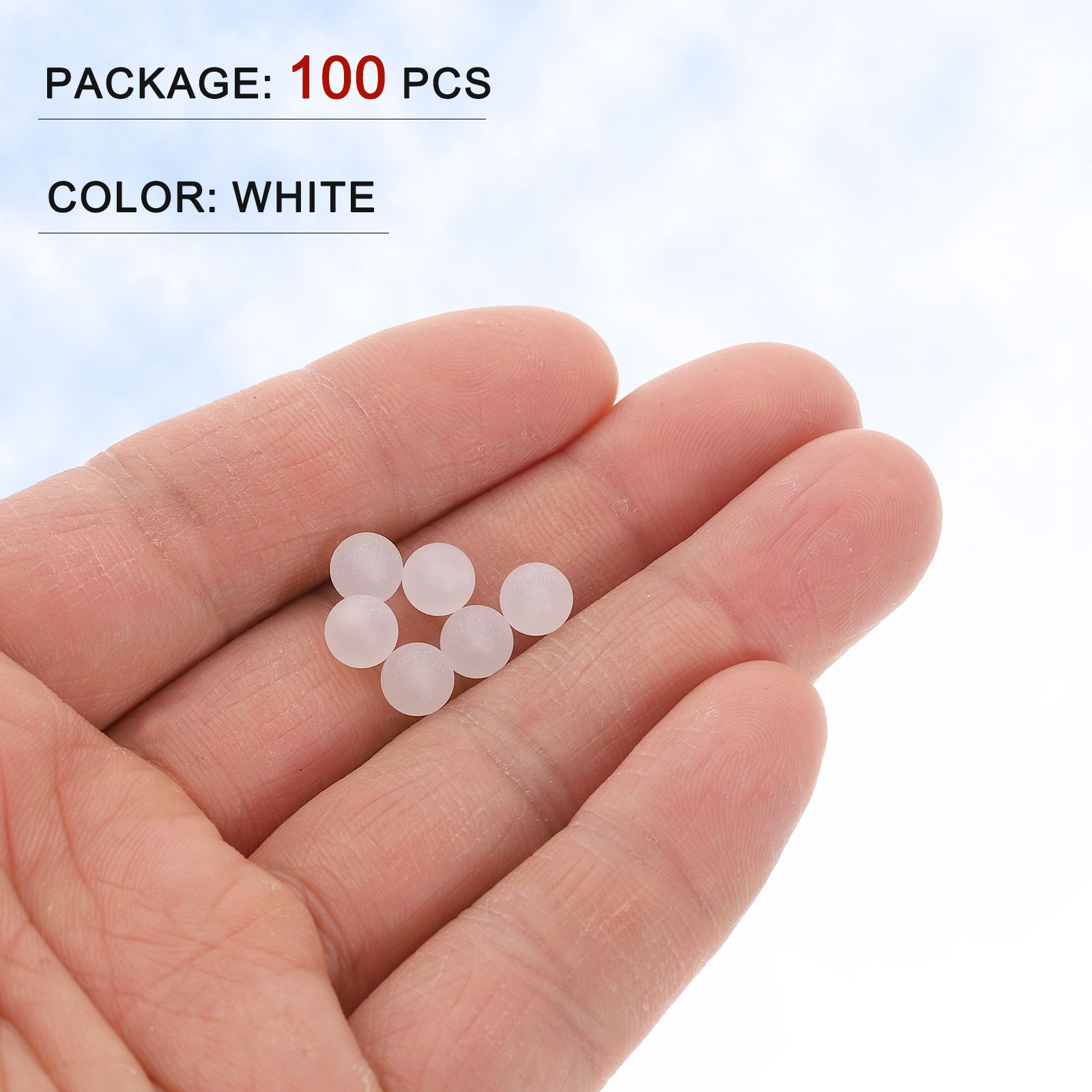100pcs PP 6mm Plastic Balls for Solid White Bearings