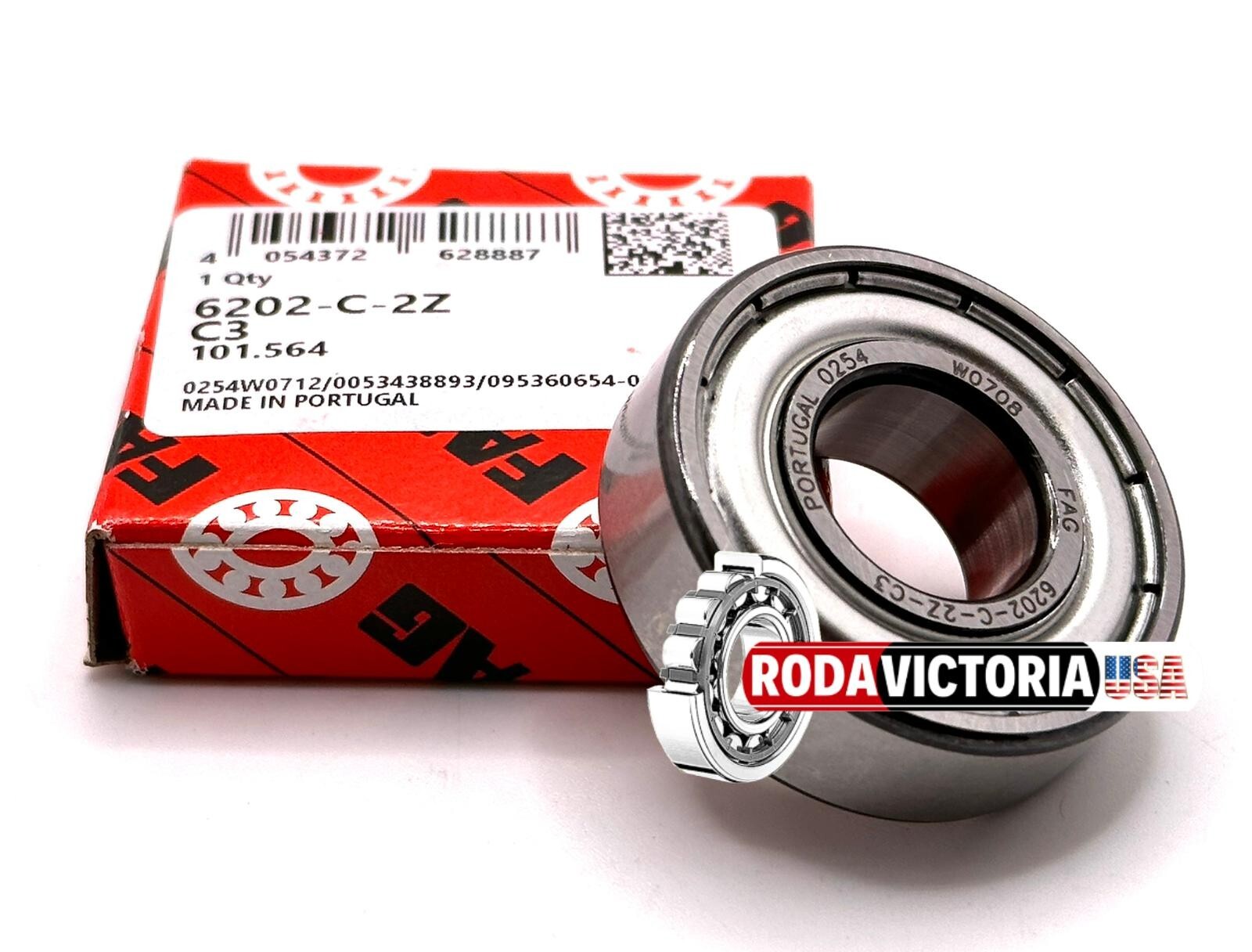 FAG 6202 ZZ C3 DEEP GROOVE BALL BEARING, METAL SHIELDED 15x35x11mm