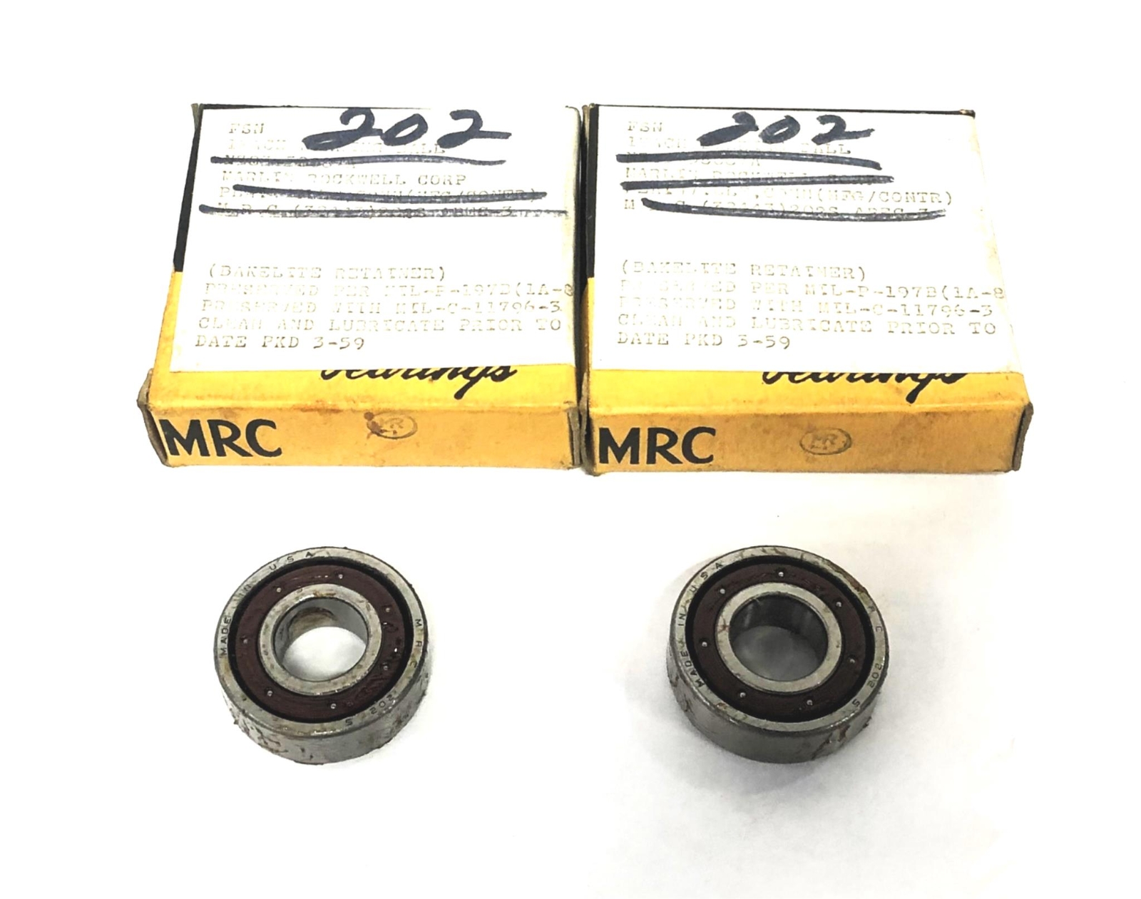 MRC Double Shielded Angular Contact Ball Bearing 202S [Lot of 2] NOS