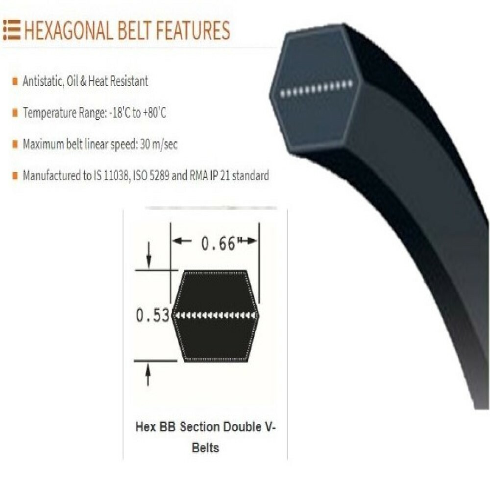 JOHN DEERE OEM Replacement Belt. Replace M135782 (5/8X137 3/4″) Hex Vbelt BB135