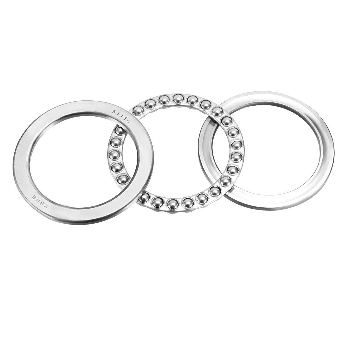 uxcell 51116 Thrust Ball Bearings 80mm x 105mm x 19mm Chrome 80mmx105mmx19mm