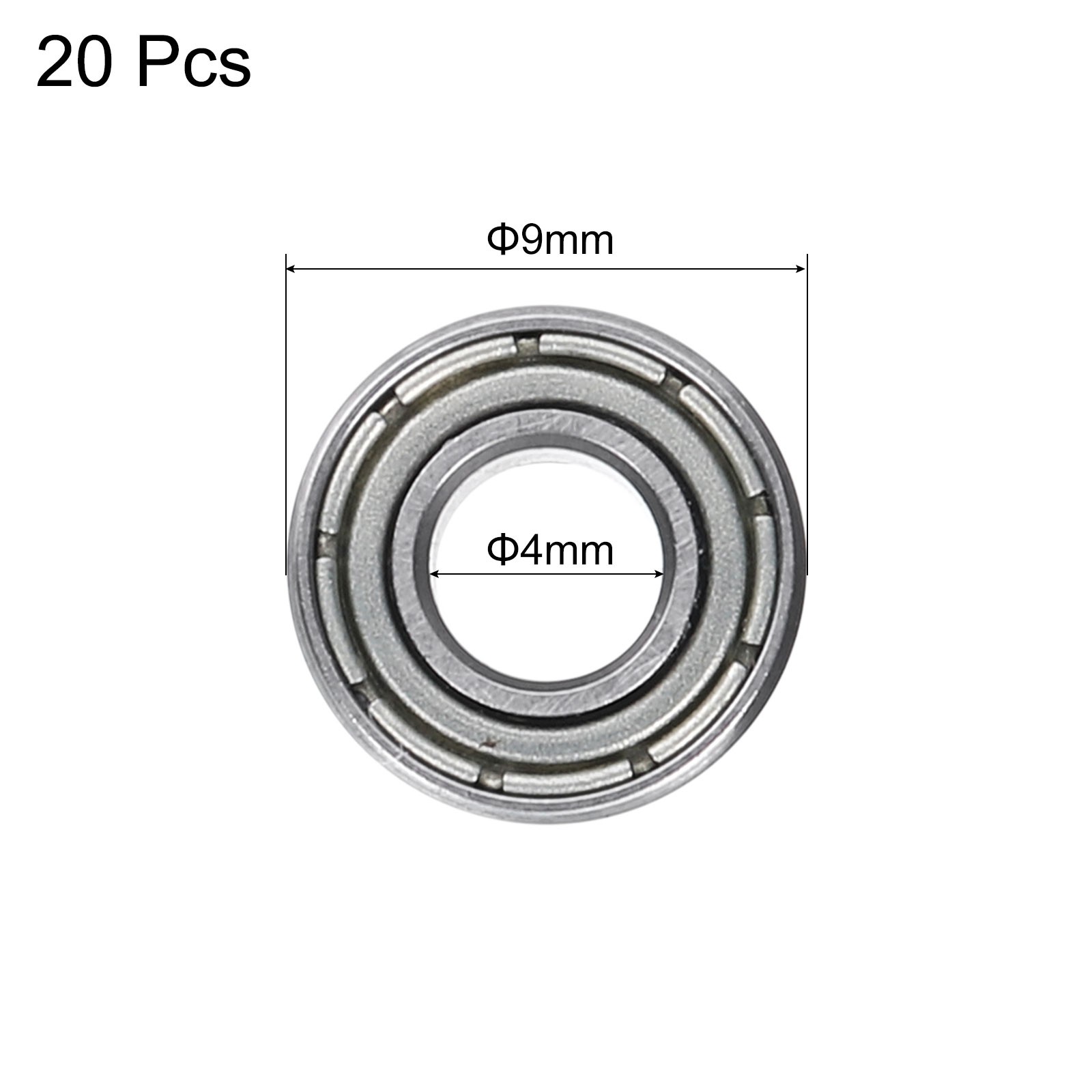 20pcs 684ZZ Deep Groove Ball Bearings 4x9x4mm Sealed, P0 (ABEC 1)