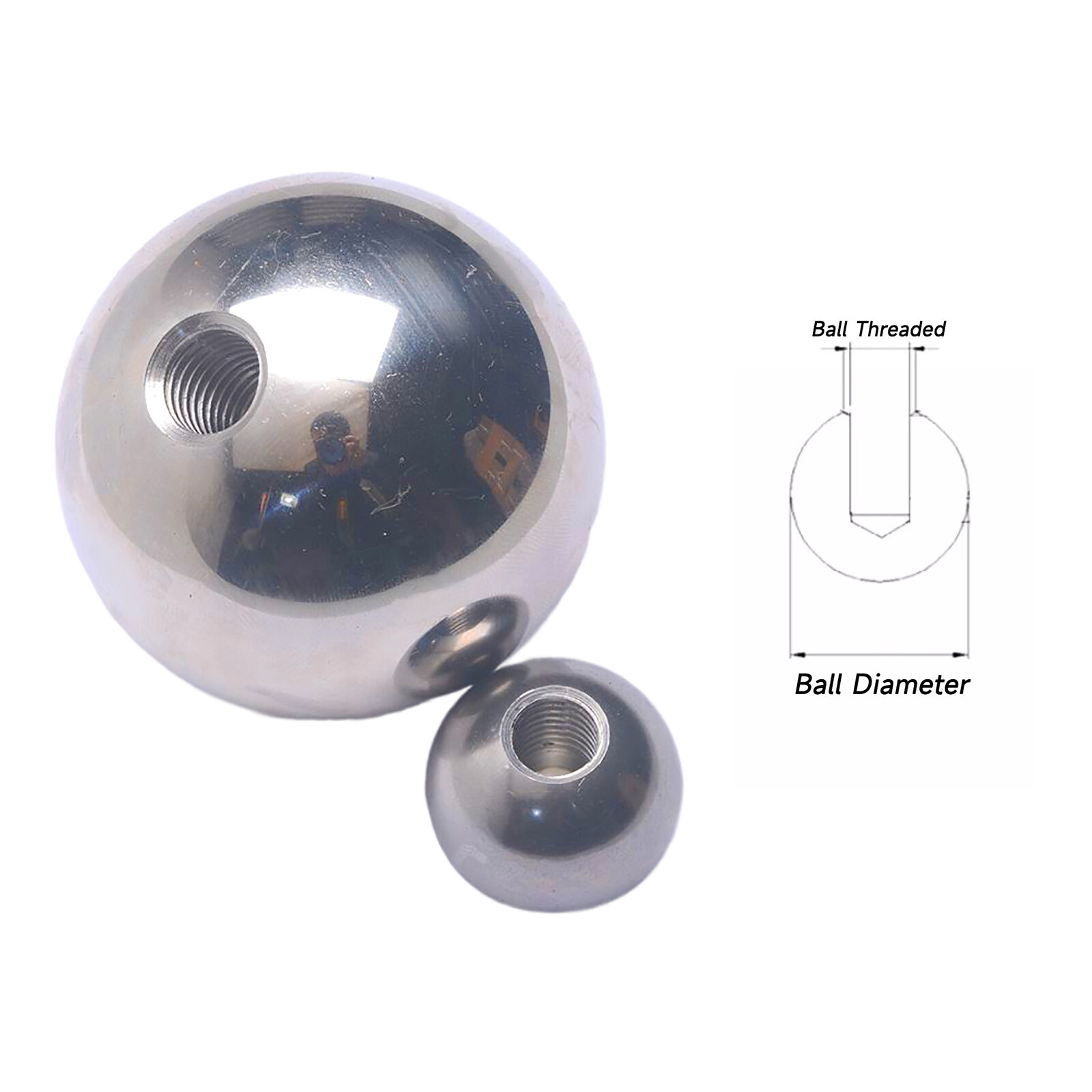 Stainless Steel Ball Bearing with Half Thread Ø 5-60mm Blind Hole Ball Knob Nuts