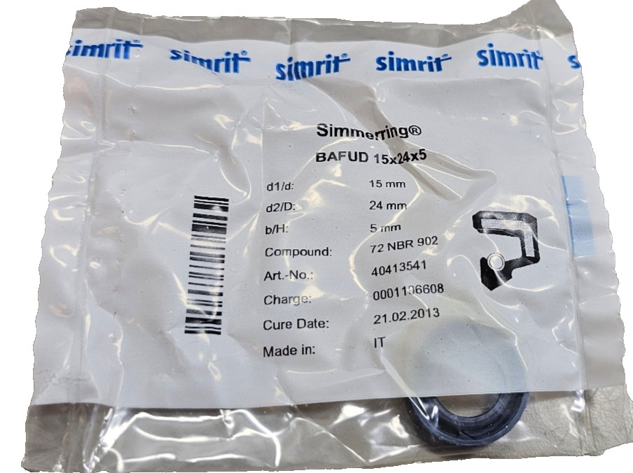 Lot 23 PCs Simrit Simmerring BAFUD 15mm x 24mm x 5mm Rotary Shaft Seal 40413541