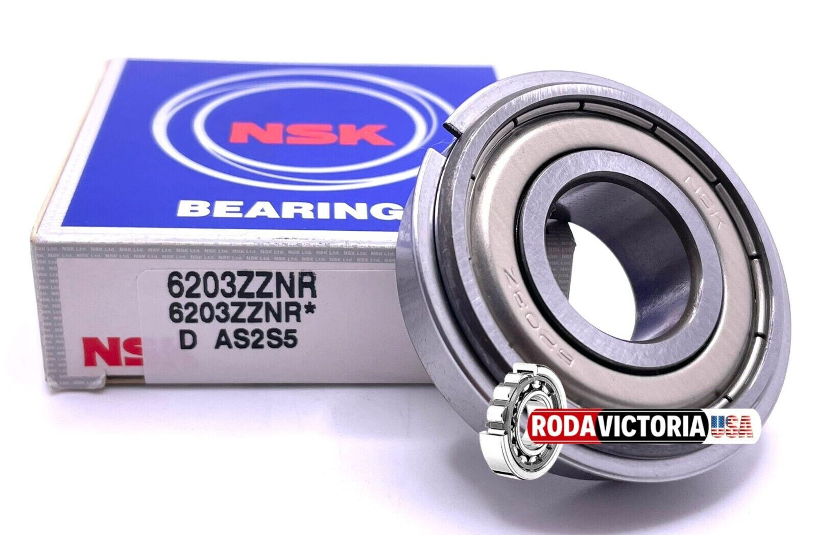 NSK 6203 ZZ NR 6203 ZZNR Shielded Bearing with A Snap Ring 17x40x12 mm