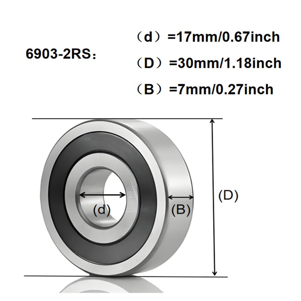 4 Pack CKU 6903-2RS 17x30x7mm Double Rubber Sealed Thin Wall Deep Groove Ball Be