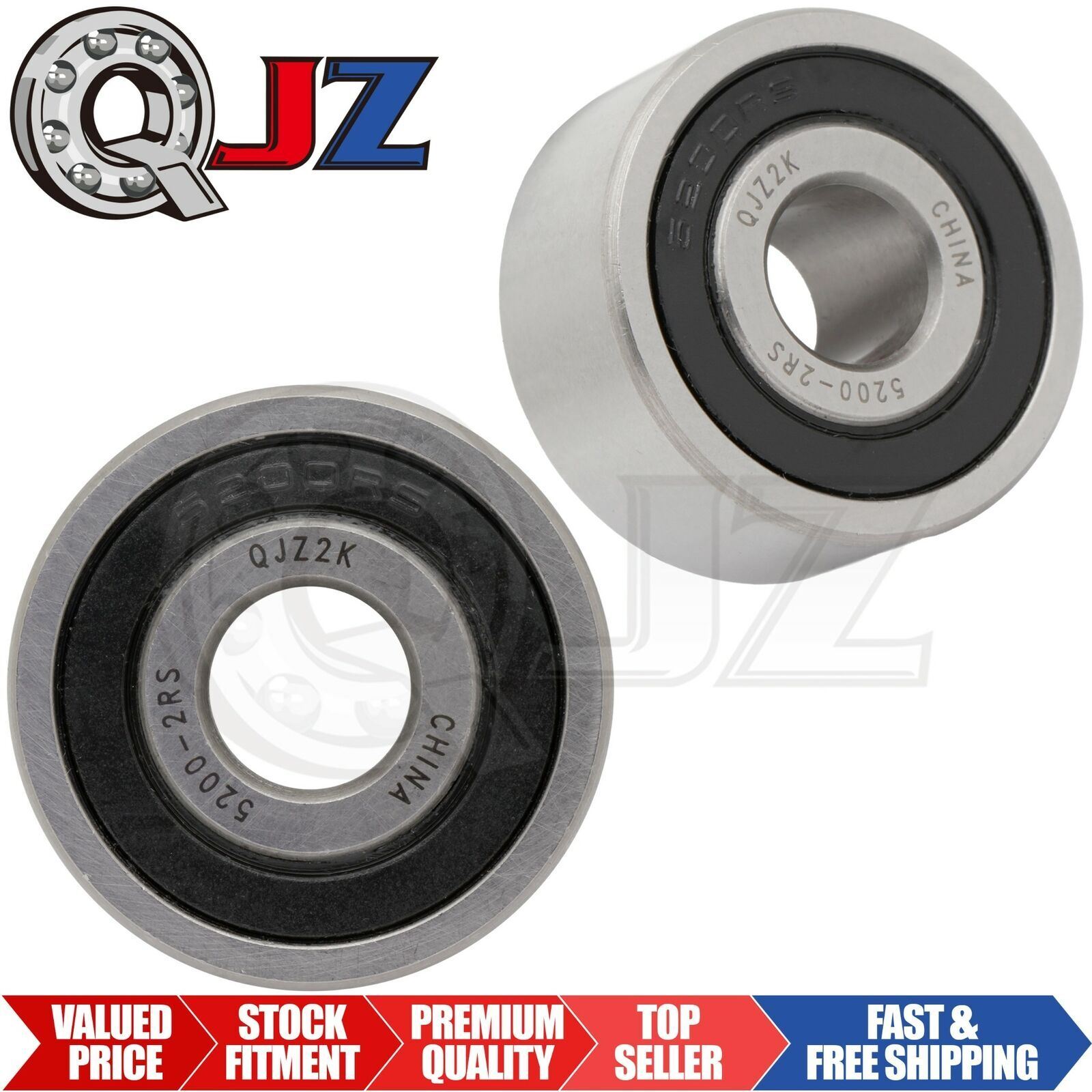 [Qty.2] 5200-2RS Angular Contact Ball Bearing [10mm Bore x 30mm OD x 14.3mm W]