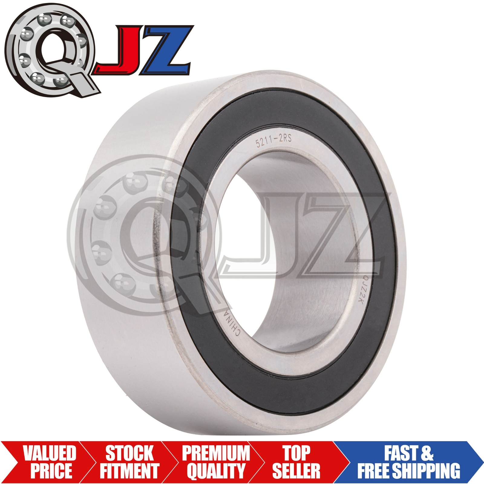 [1-Pack] 5211-2RS Angular Contact Ball Bearing 55mm x 100 mm x 33.3mm (IDxODxW)
