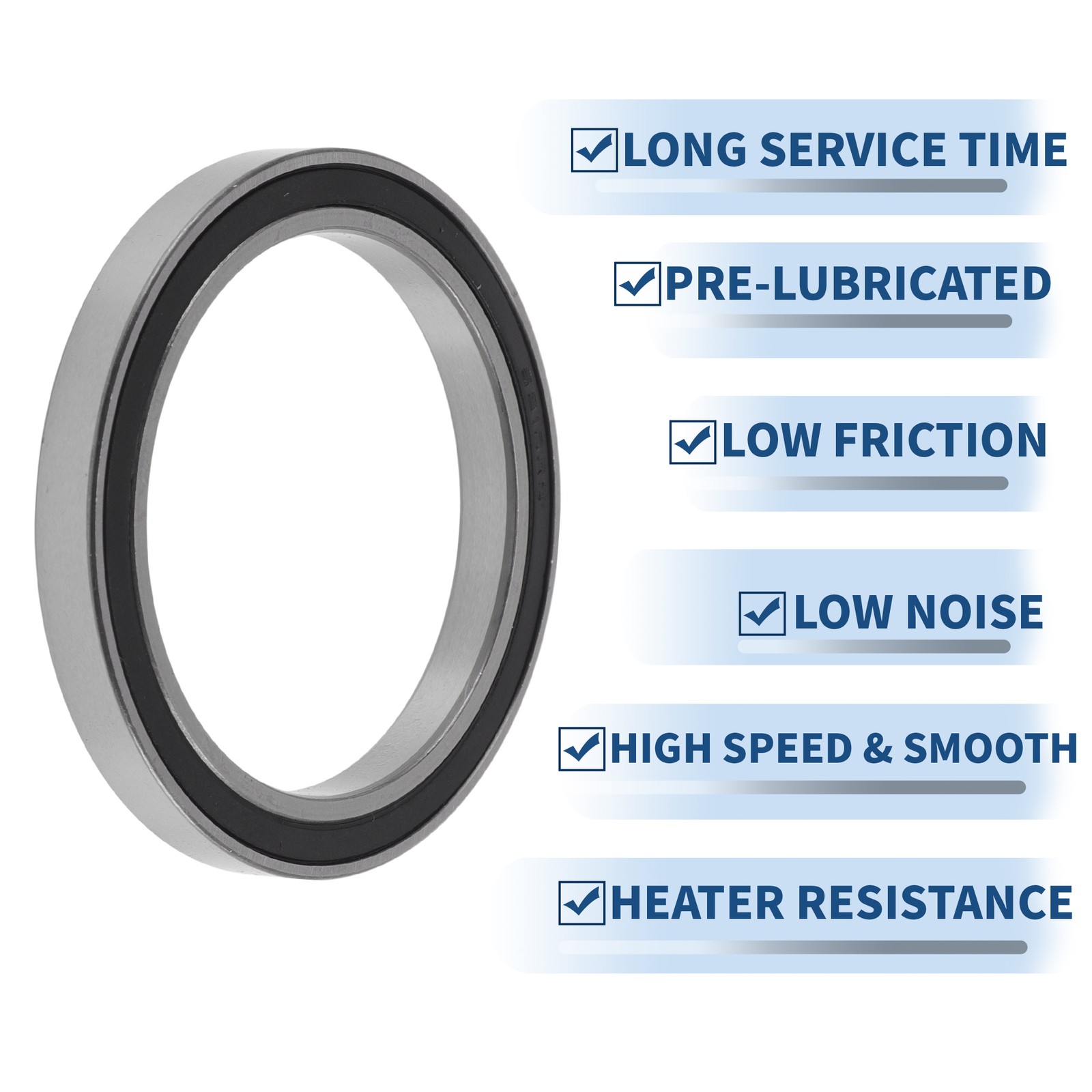 6810VV Deep Groove Ball Bearings 50x65x7mm Silver Tone Black