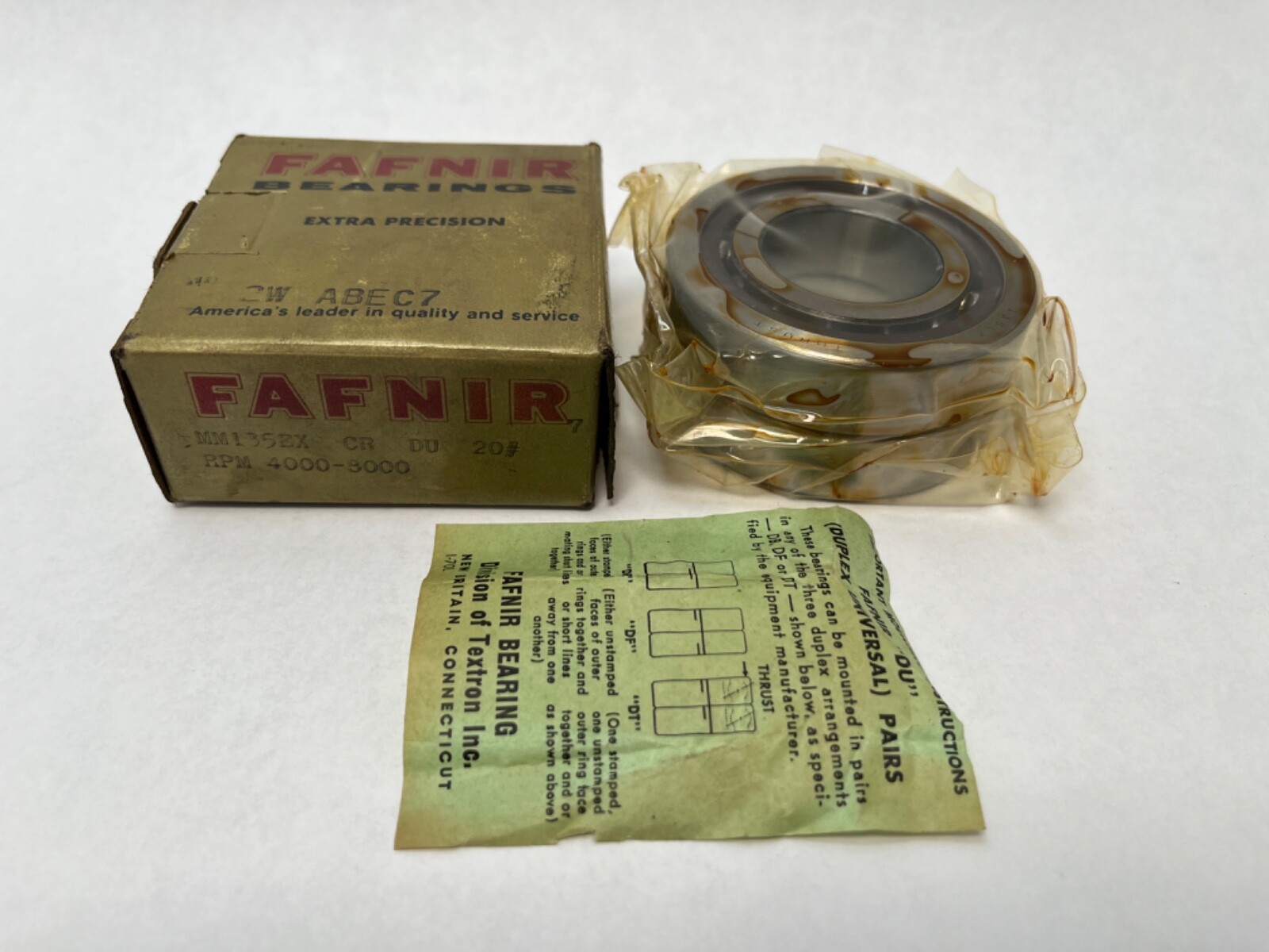 Fafnir MM135EXCRDU-20 Bearing 1-1/4×2-11/16×5/8″ MM 135 EX CR DU 20# USA