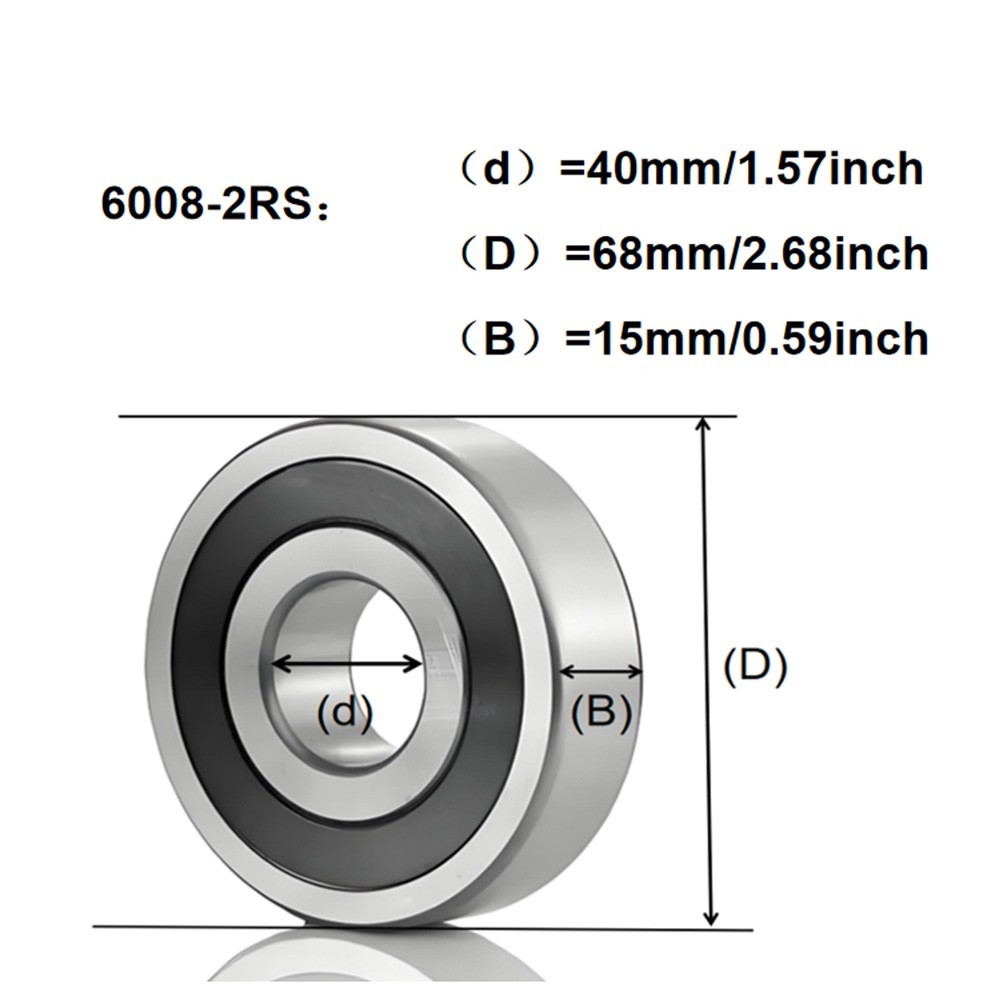10PCS 6008-2RS Deep Groove Ball Bearings 40x68x15mm Double Rubber Sealed