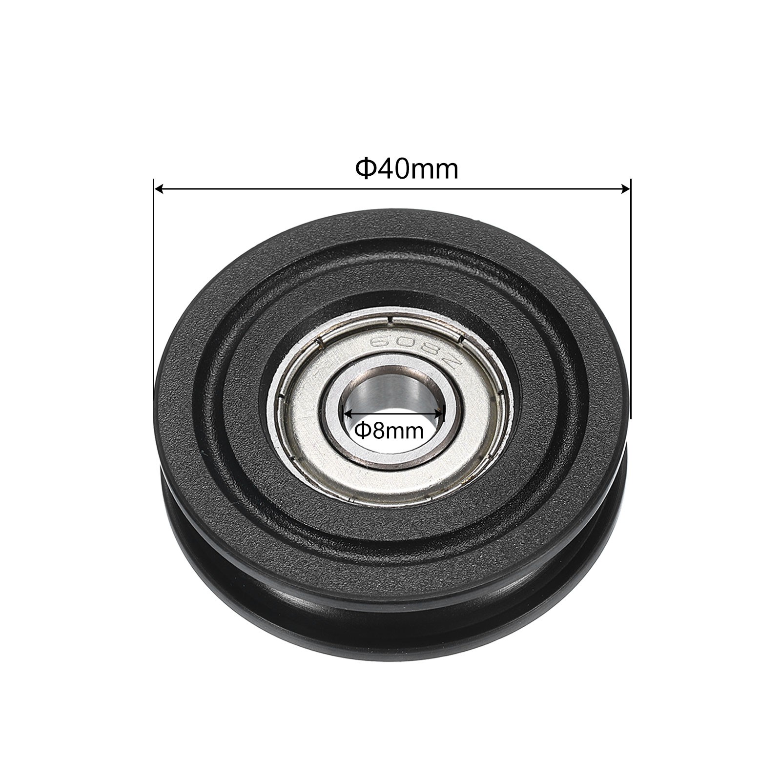 10pcs U608ZZ Nylon Pulley Ball Bearing 8x40x10mm U Groove Roller Wheel