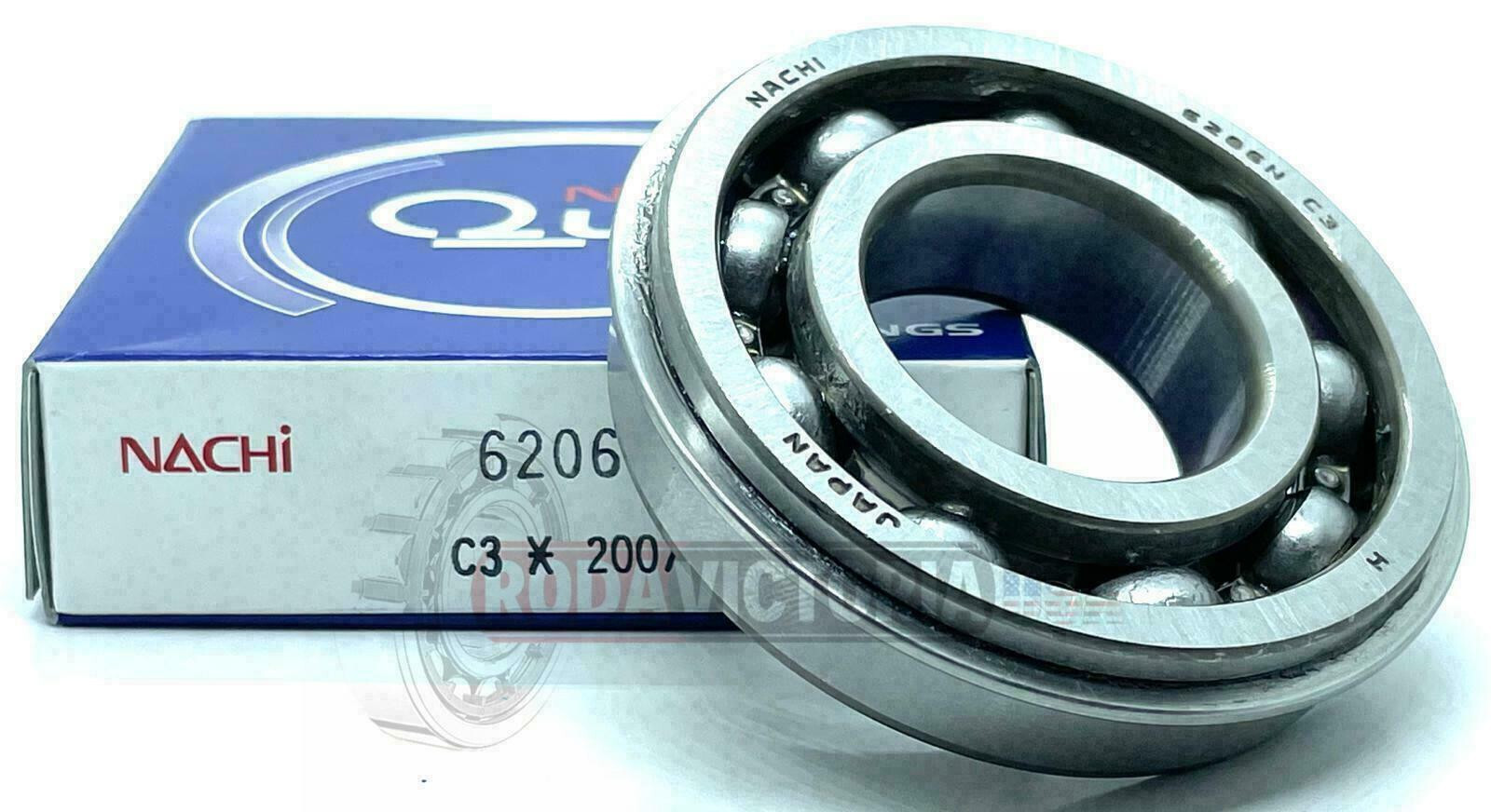 NACHI 6206 NR C3 BEARING METAL OPEN w/ SNAP RING 6206 30x62x16 mm JAPAN NACHI