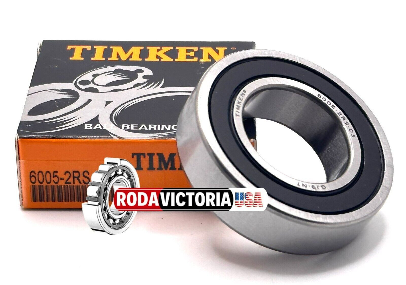 TIMKEN 6005 2RS C3 DEEP GROOVE BALL BEARING, RUBBER SEALED 25x47x12mm 6005-2RSC3