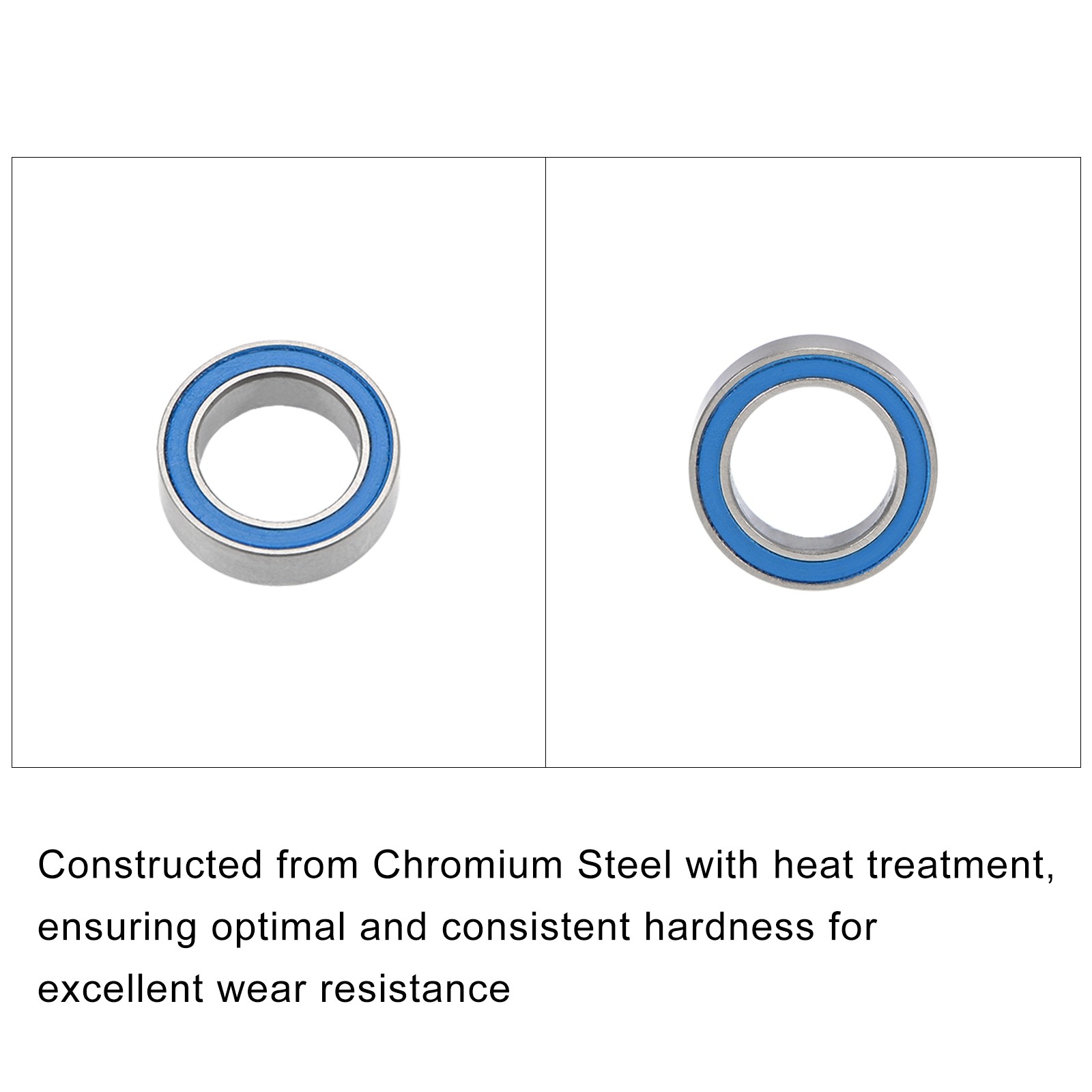 Bearings (MR128-2RS, 8mmx12mmx3.5mm) 10Pcs, Chromium Steel Sealed, Blue