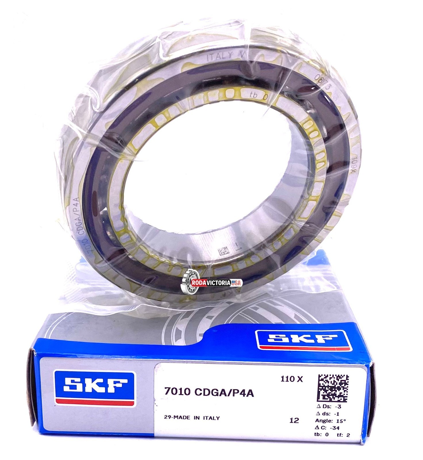 SKF 7010 CDGA P4A Single Row Angular Contact Ball Bearing 50x80x16 mm