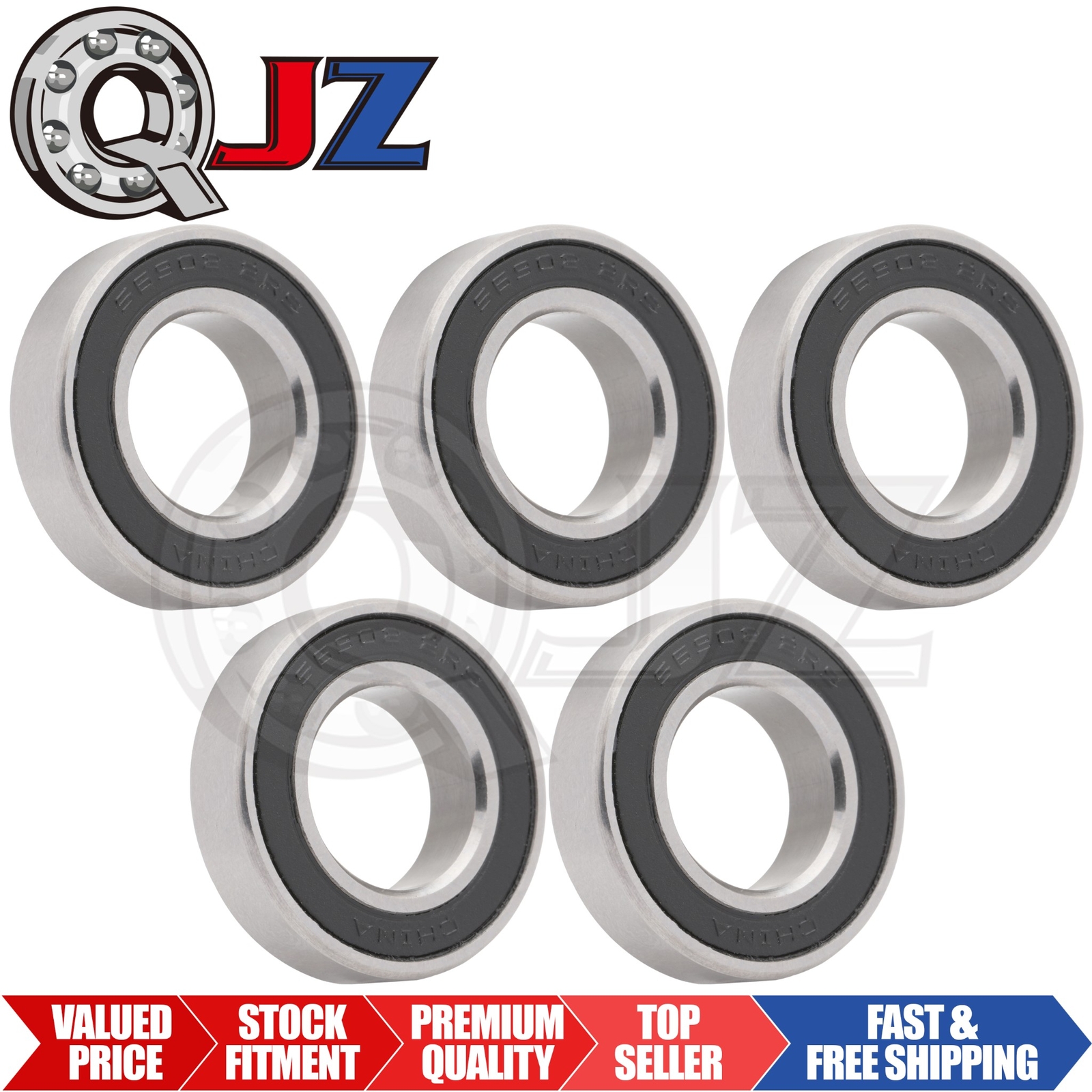 [Qty.5] S6902-2RS Stainless Deep Groove Ball Bearing [15mm ID x 28mm OD x 7mm W]