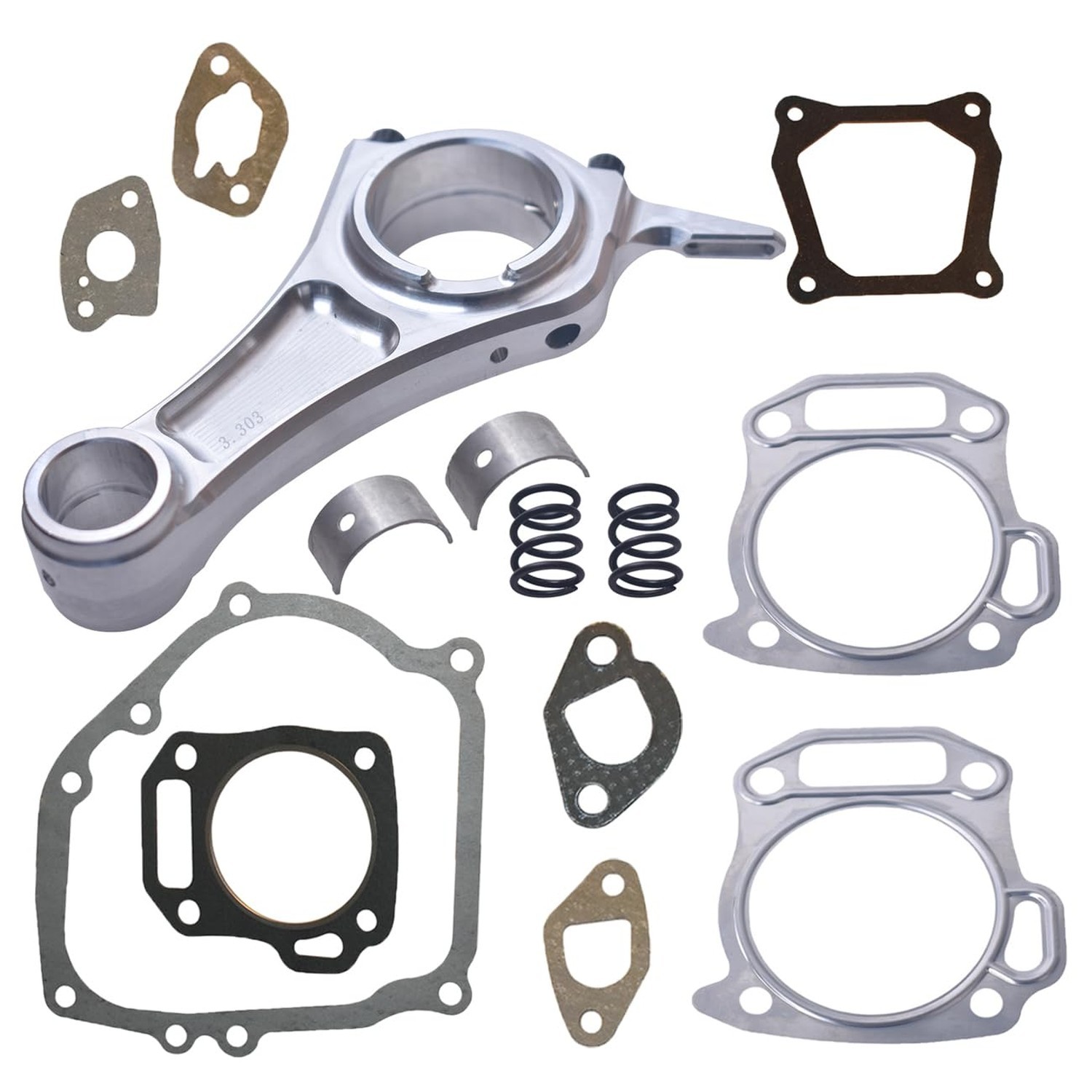 3.303″ Billet Aluminum Connecting Rod With 26lb Valve Spring Kit For Honda GX…