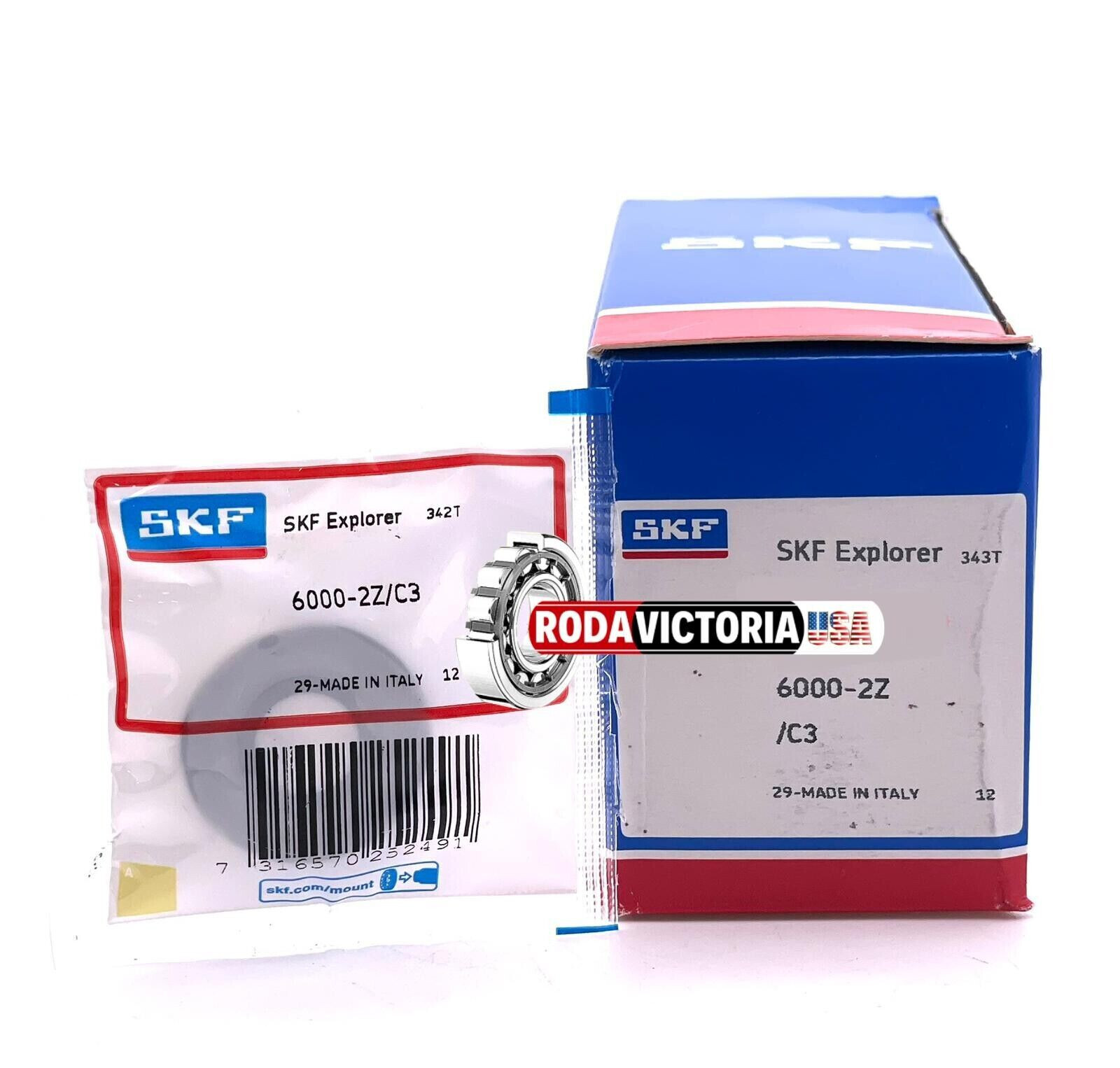 SKF 6000 2Z DEEP GROOVE BALL BEARING, METAL SHIELDED 10x26x8 mm