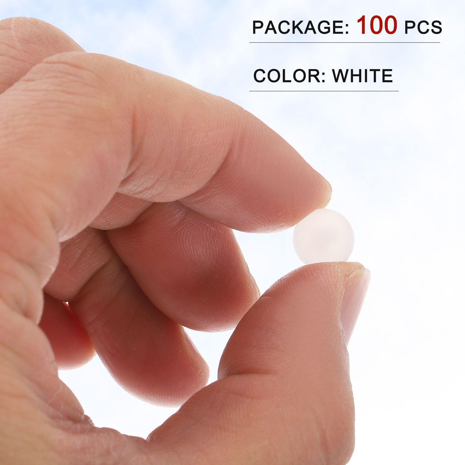 100pcs PP Plastic Bearing Balls 9mm Solid Plastic Ball White