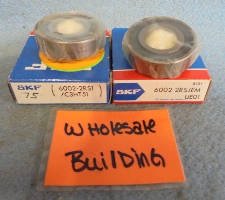 SKF 6002-2RS1/C3HT51 RADIAL DEEP GROOVE BALL BEARING, 6002-2RSJEM, LOT OF 2