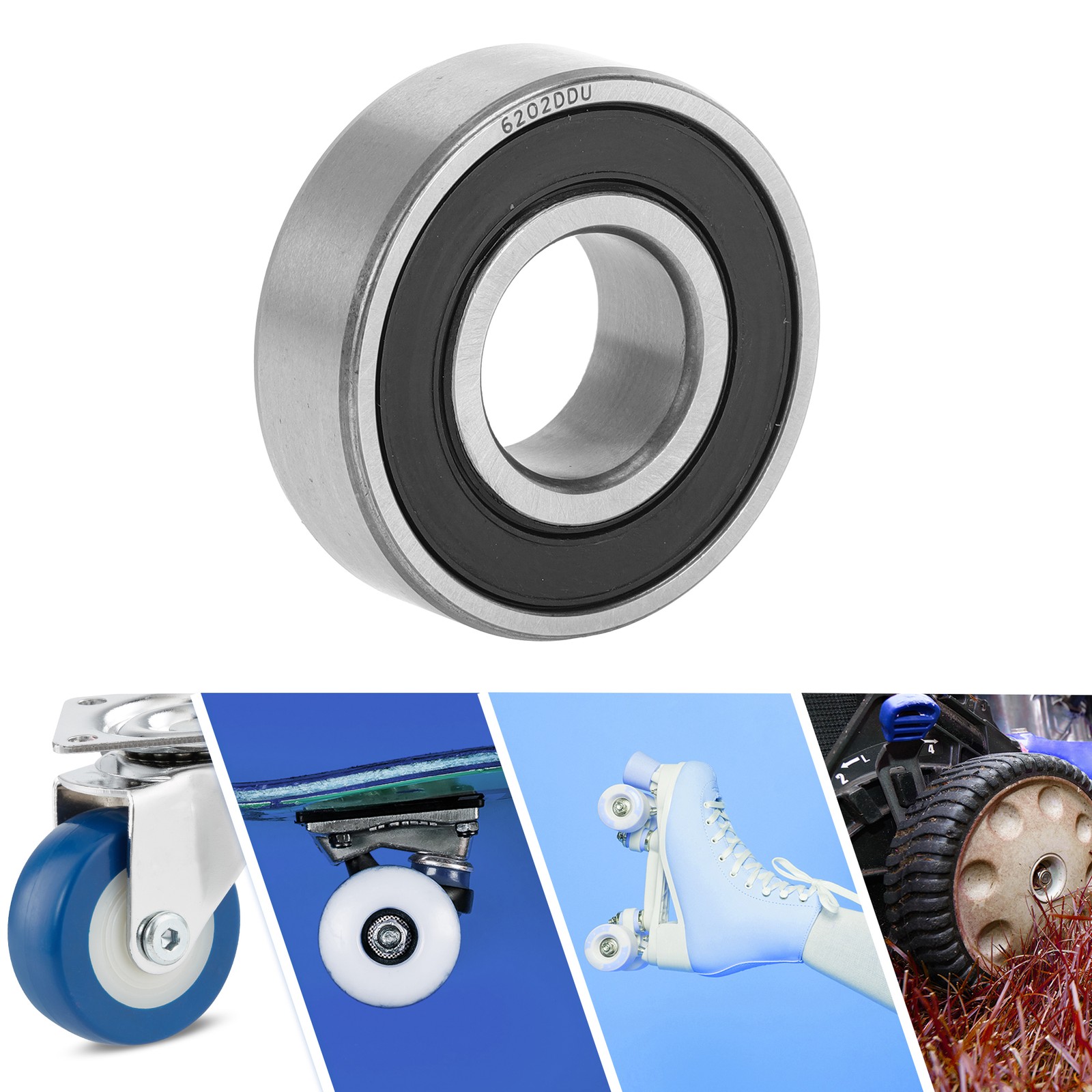6202DDU Deep Groove Ball Bearings 15x35x11mm 1 Pc Scooter Skateboard Wheel