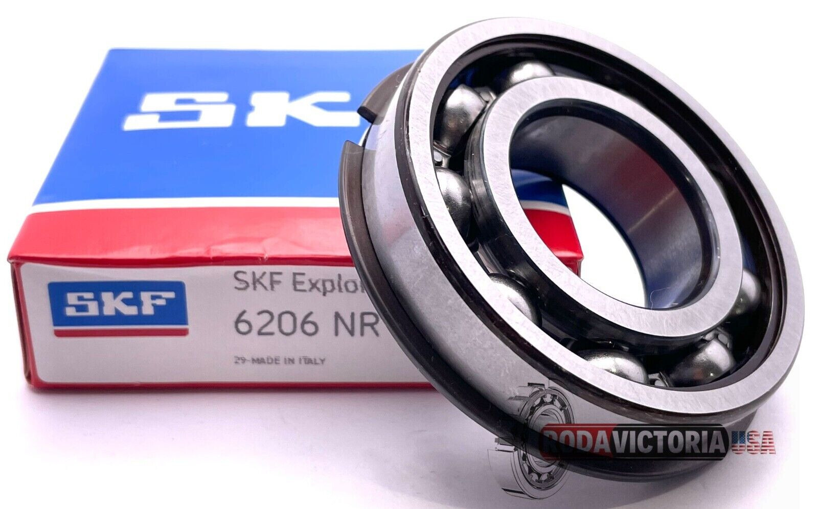 SKF 6206 NR BALL BEARING, NO SEALS + SNAP RING 30x62x16 mm