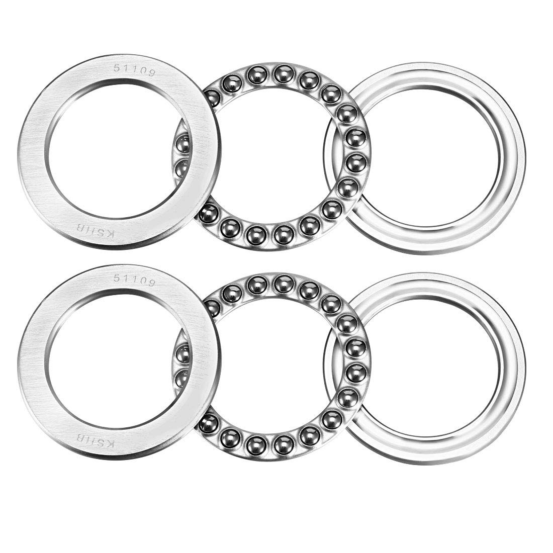 uxcell 51109 Thrust Ball Bearings 45mm x 65mm x 14mm Chrome Steel ABEC3 Single R