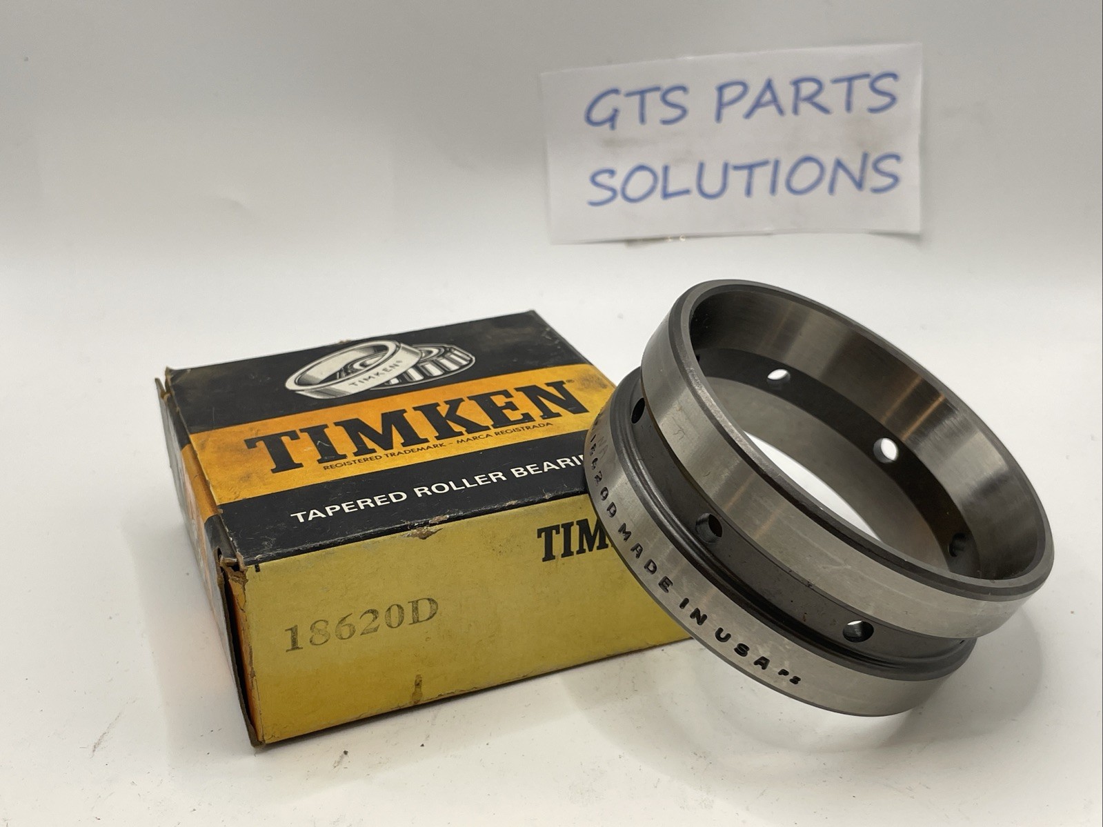 One (1) Timken 18620D Tapered Roller Bearing Double Cup 3-1/8″ OD USA