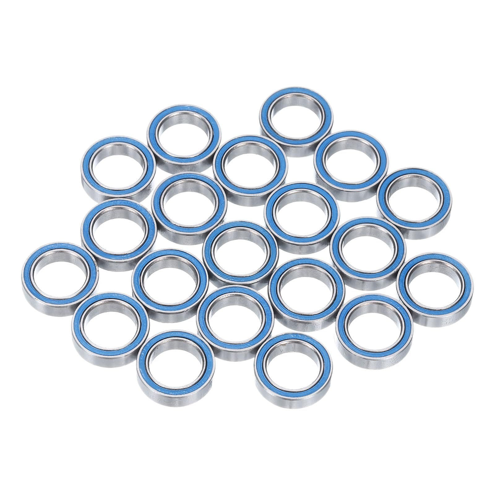 uxcell 20pcs 6700-2RS Miniature Deep Groove Ball Bearings 6700-2RS, Blue