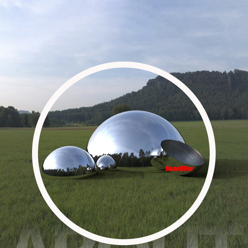 Stainless Steel Half Hollow Ball Sphere Hemisphere Mirror Gazing Ball 12.7-300mm