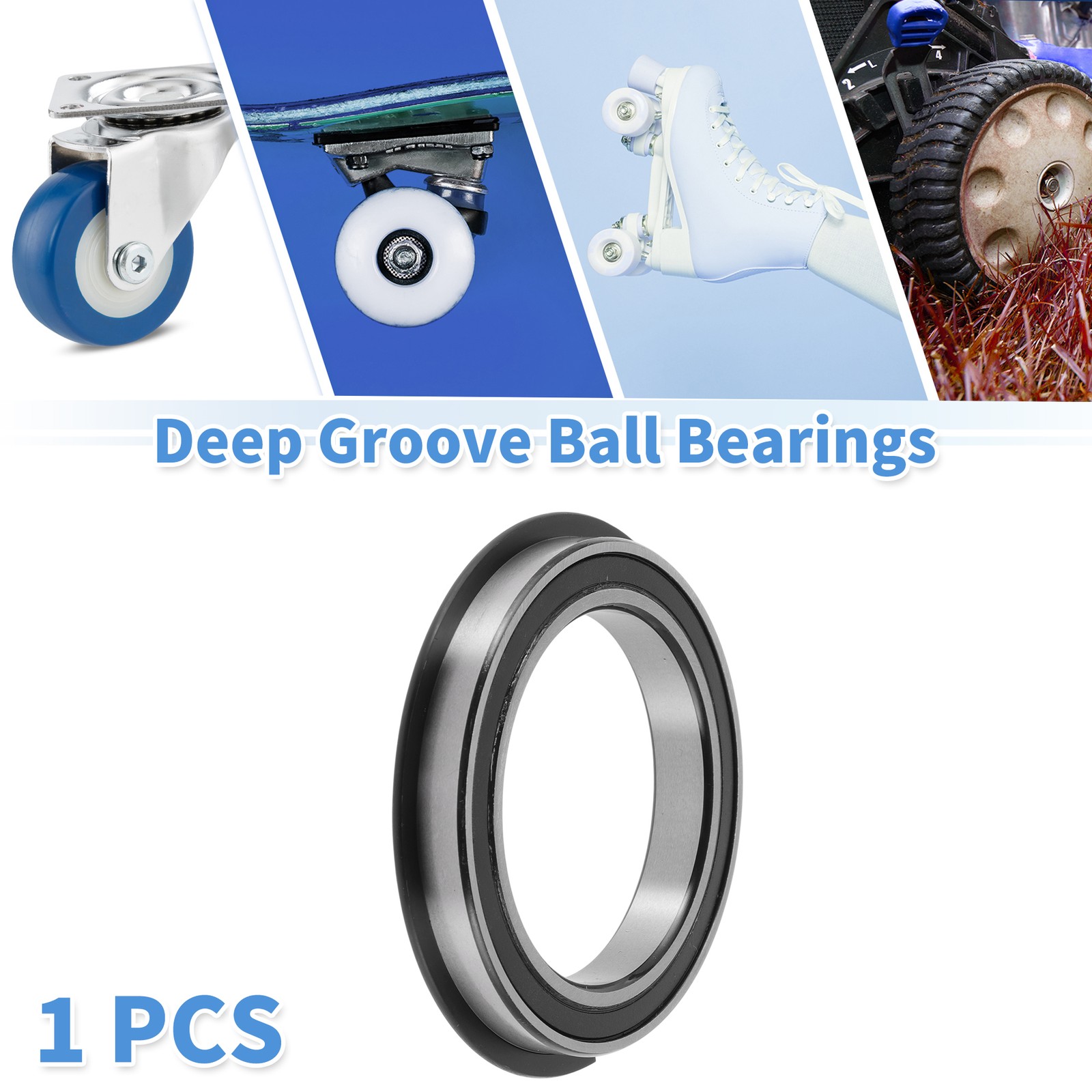 6913NR2RS Deep Groove Ball Bearings 65x90x13mm Silver Tone Black