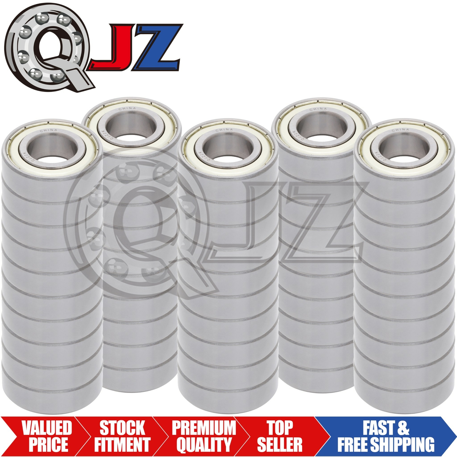 [50-Pack] R10-ZZ Miniature Radial/Deep Groove Ball Bearing Double Shield 0.625