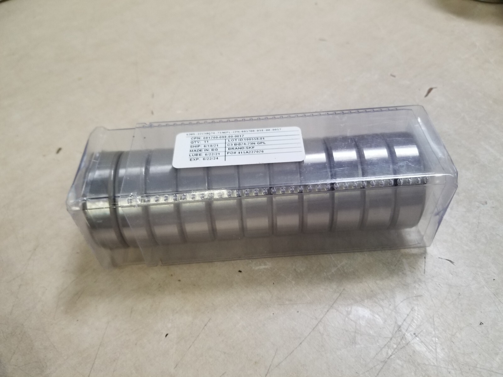 Lot of 11 – SKF 6205-2Z-C3-BQ74 Sealed Ball Bearings 25x52x15