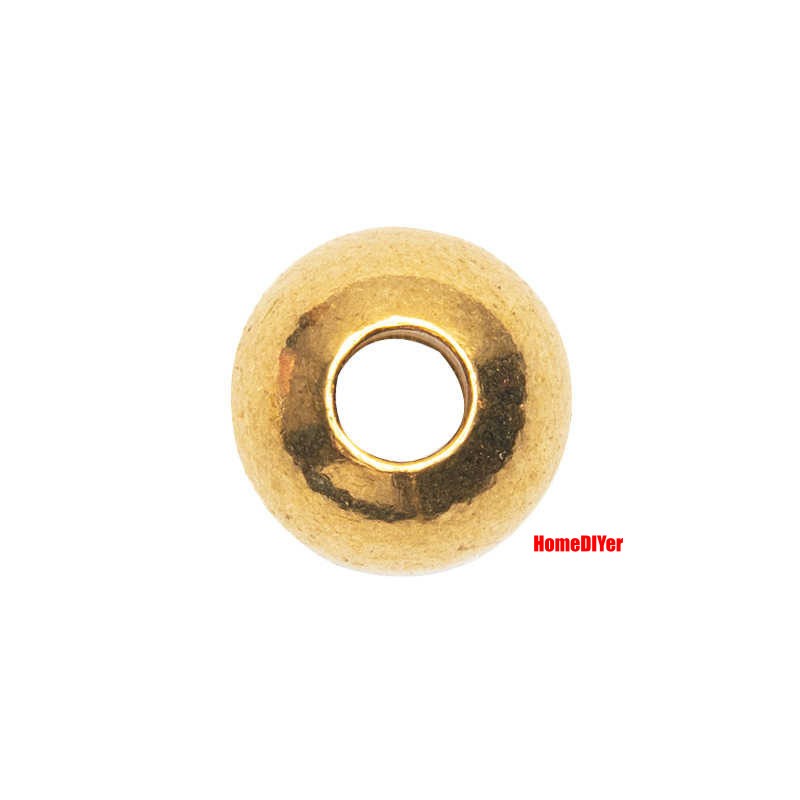 Loose Brass Balls With Hole Solid Perforated Metal Beads DIY Diameter 2mm~16mm