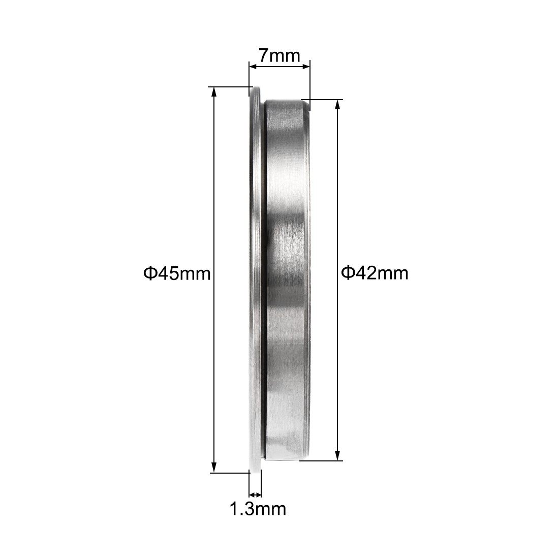 F6806ZZ Flange Ball Bearing 30x42x7mm Shielded Chrome Steel Bearings 2pcs