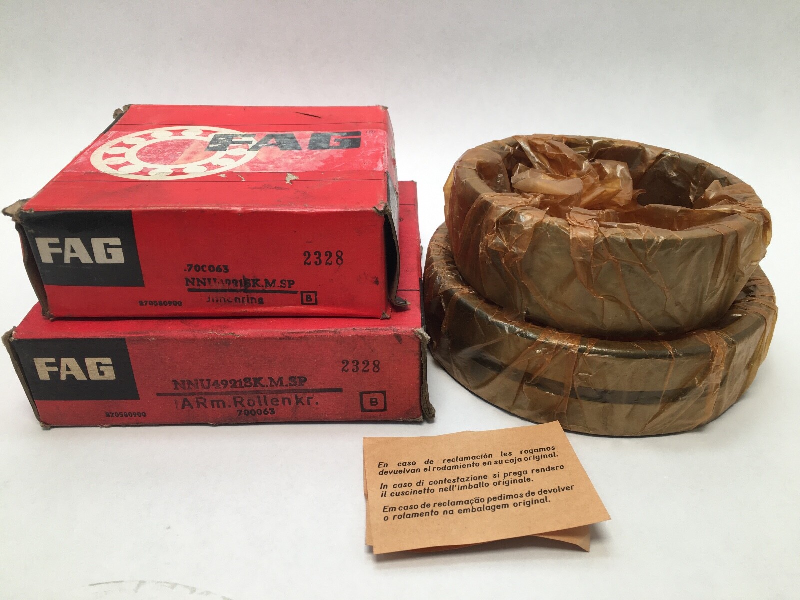 FAG NNU4921SKM.SP Bearing 105x145x40 mm NNU4921 NNU-4921-S-K-M-SP Germany