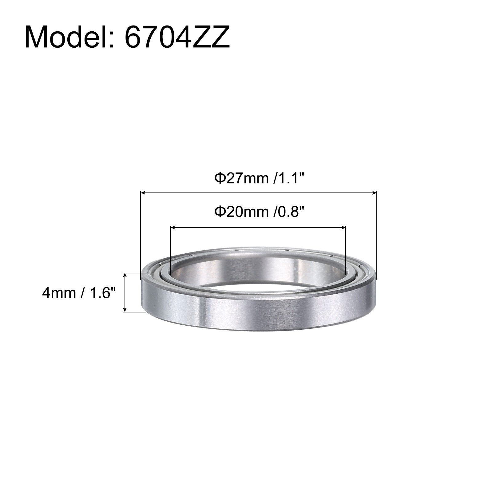 6704ZZ Deep-Groove Ball Bearings Double Metal Sealed 10Pcs]