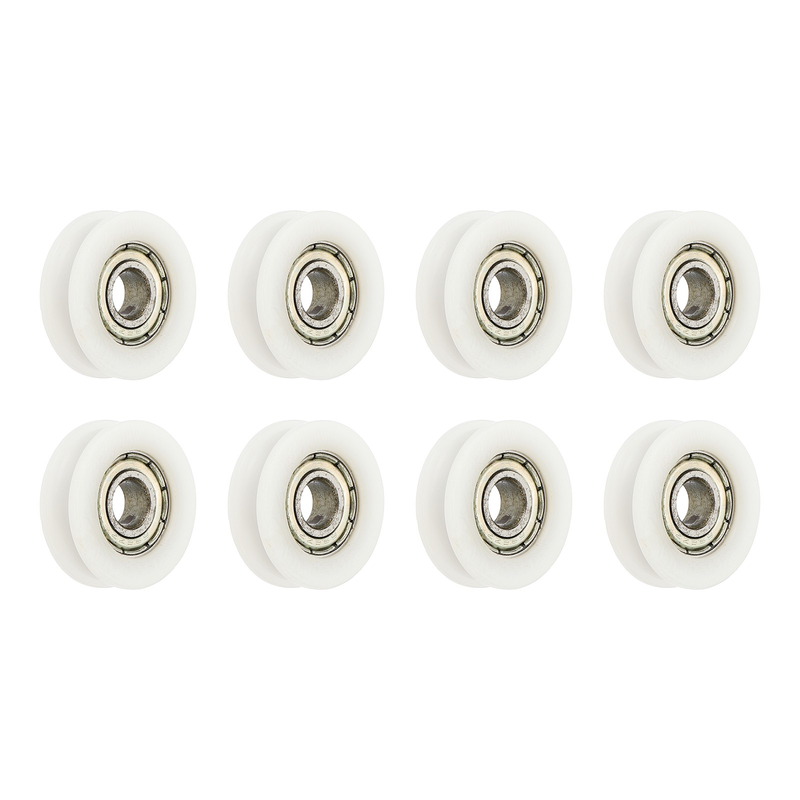 8 Pcs White Groove Nylon Plastic Guide Bearing 6x22x7mm Pulley Roller