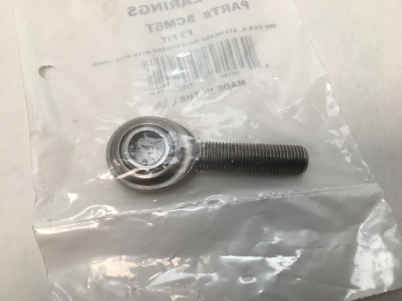 F.K. SCM6T Tie Rod End Bearing 3/8″ ID 3/8-24 F3 Fit w/ PTFE Liner SCM 6 T USA