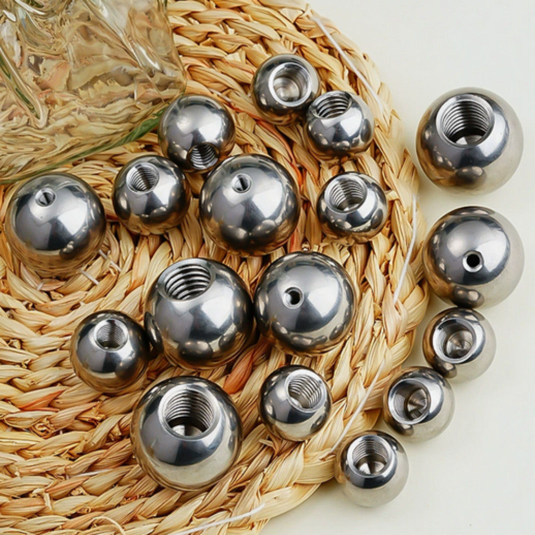 5Pcs Solid Stainless Steel Half-Hole Balls Dia 20mm With M10 Thread Hole Ball
