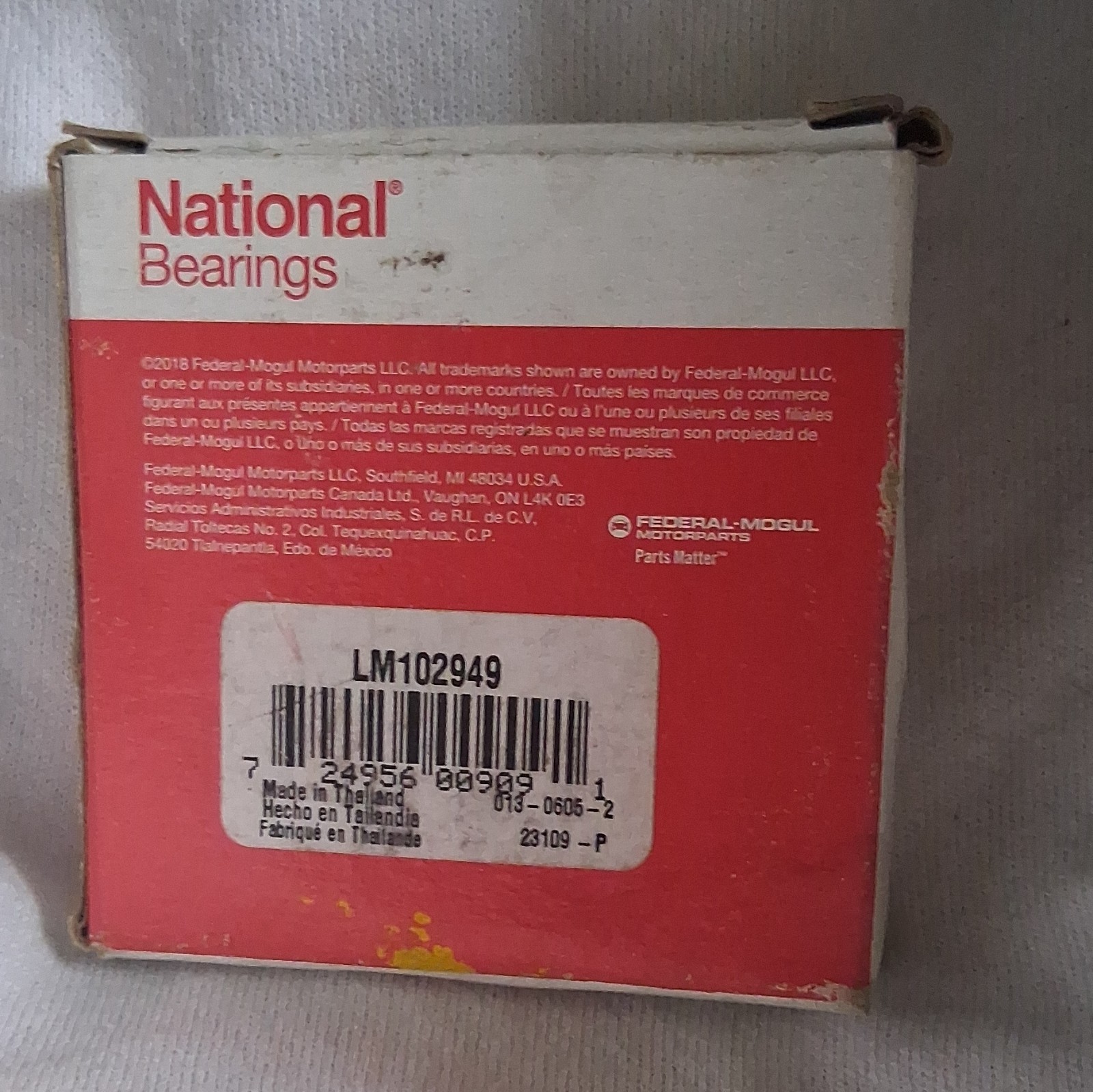 National LM102949 Tapered Roller Bearing Steel 50mm ID 90mm OD 22mm W