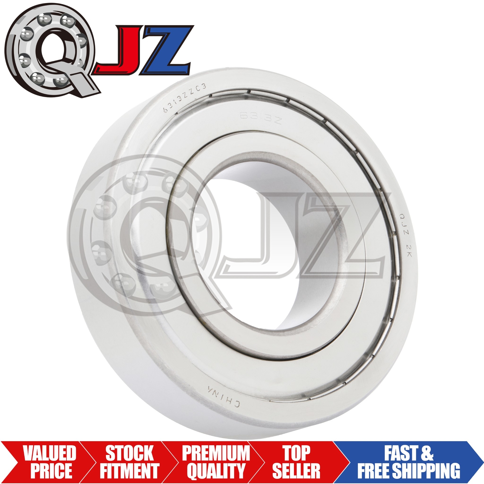 [1-Pk] 6313-ZZ Radial/Deep Groove Ball Bearing [65mm Bore x 140mm OD x 33mm W]