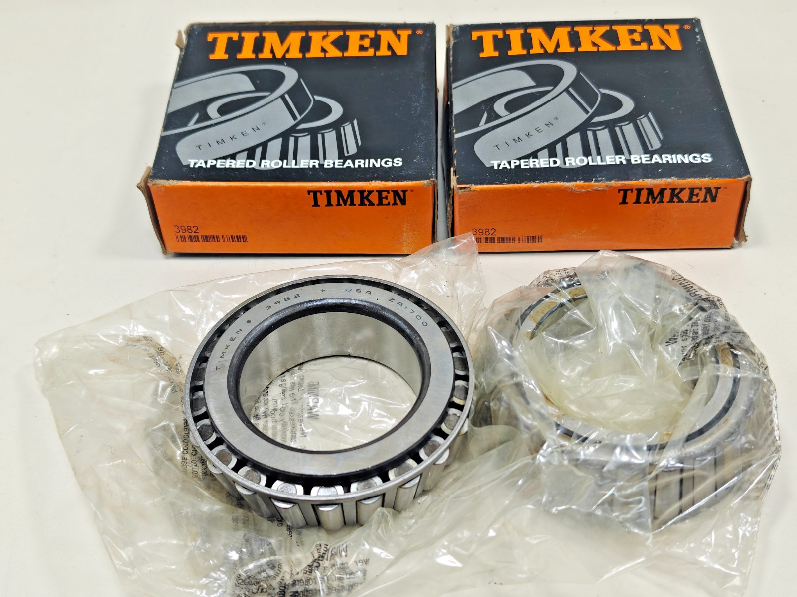 (2Pcs) 3982 Timken Tapered Roller Bearing Cone Only Timken 3982 USA LOT OF 2 PCS