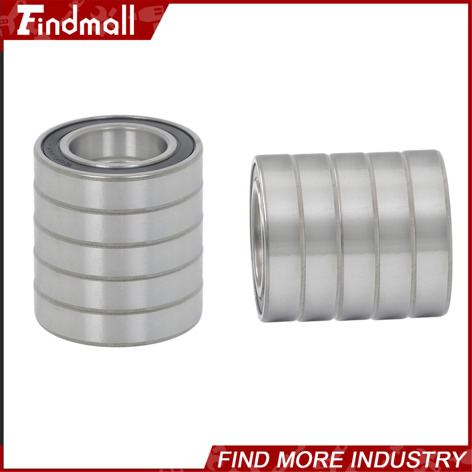 Findmall 6007-2RS Deep Groove Bearings 10Pack 35x62x14mm Rubber Sealed Set