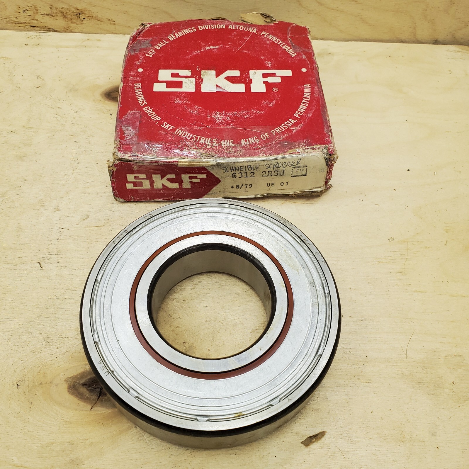 SKF 6312-2RSJ Roller Bearing with Double Rubber Metal Shield – NEW